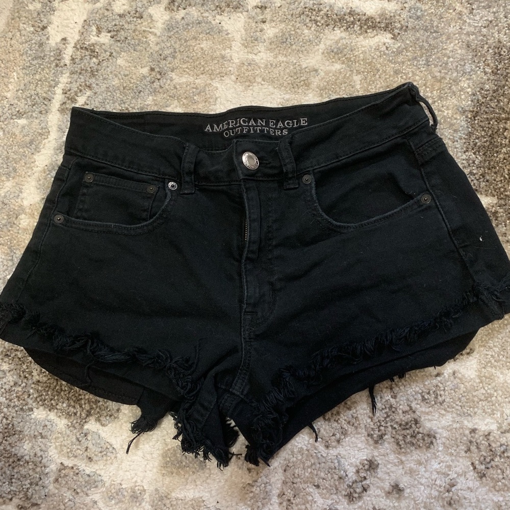 American Eagle black jean shorts